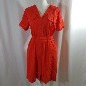 Trina Turk Incandescent Dress Torch Orange M